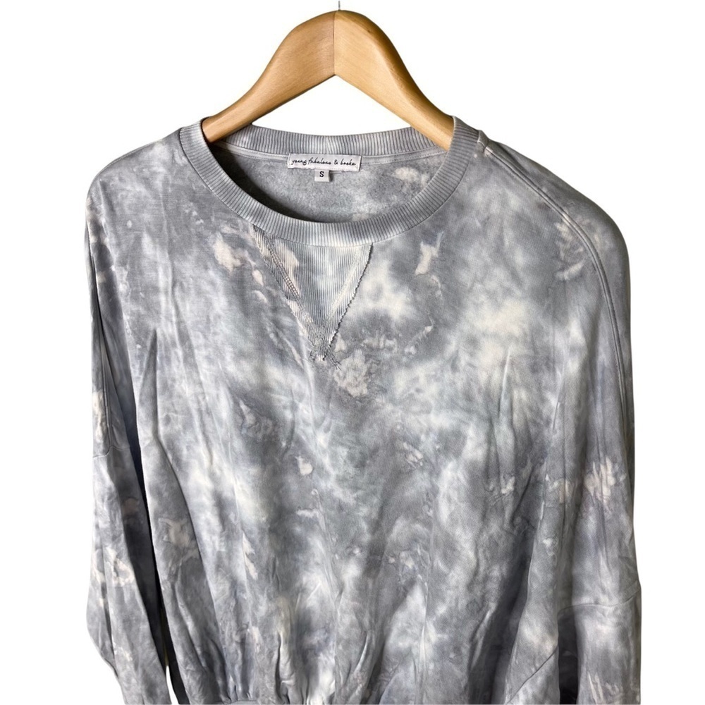 Young Fabulous & Broke Tie Dye Dolman Sleeve Rayon Top Gray White Size Small - Picture 3 of 8